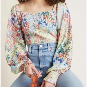 Anthropologie Rouen smocked top